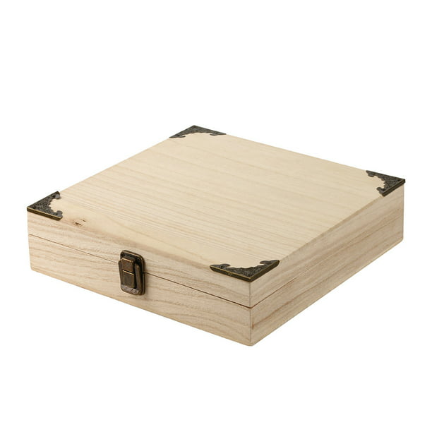 Botique Small Plain Wooden Storage Box Case for Jewelry Small Gadgets Gift S 